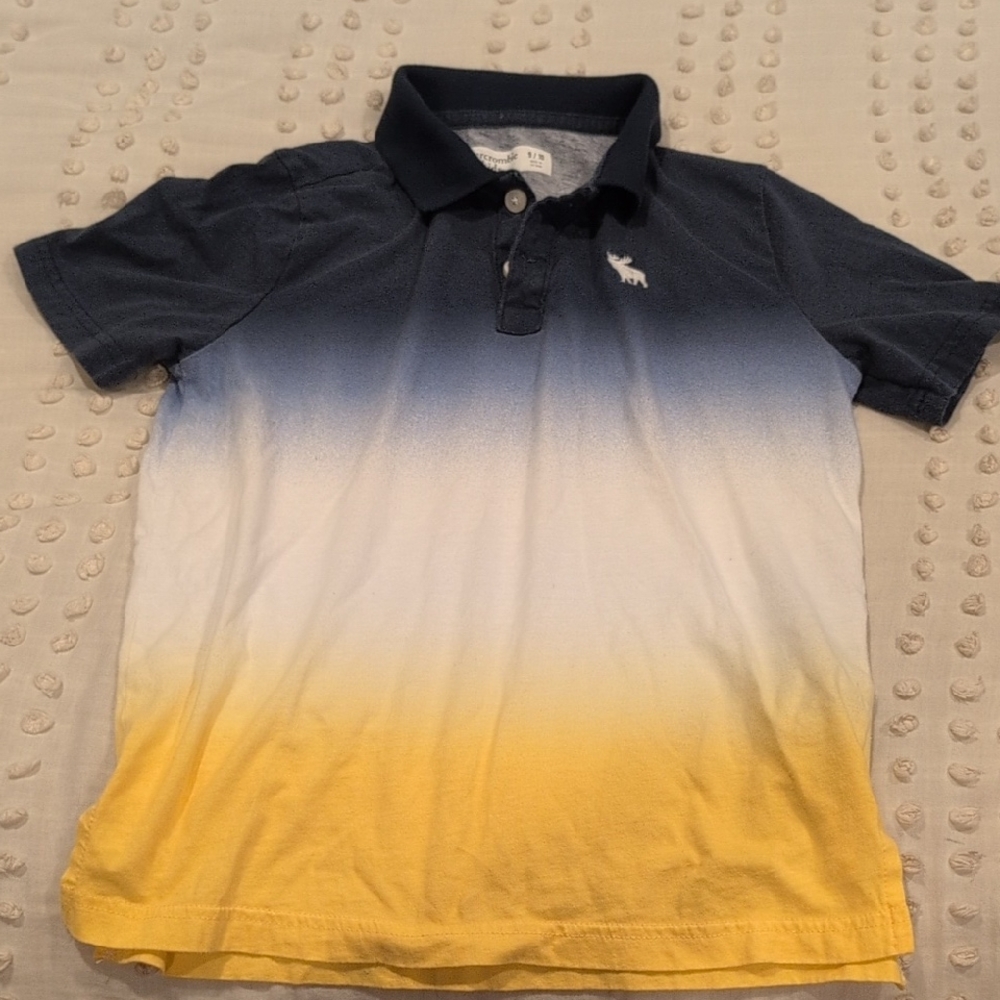Abercrombie Kids Blue and Yellow Gradient Polo